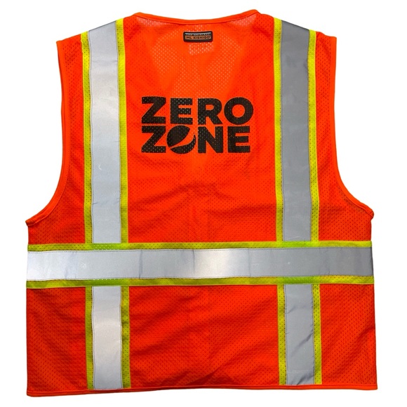 Orange High-Vis Safety Vest Large ANSI/ISEA Reflective Zero Zone Size Large - Picture 5 of 6